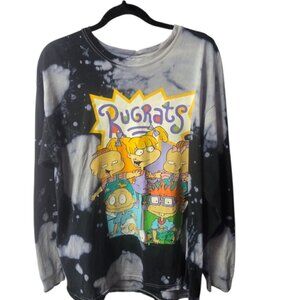 Black and White Long Sleeve Tee with Rugrats Design